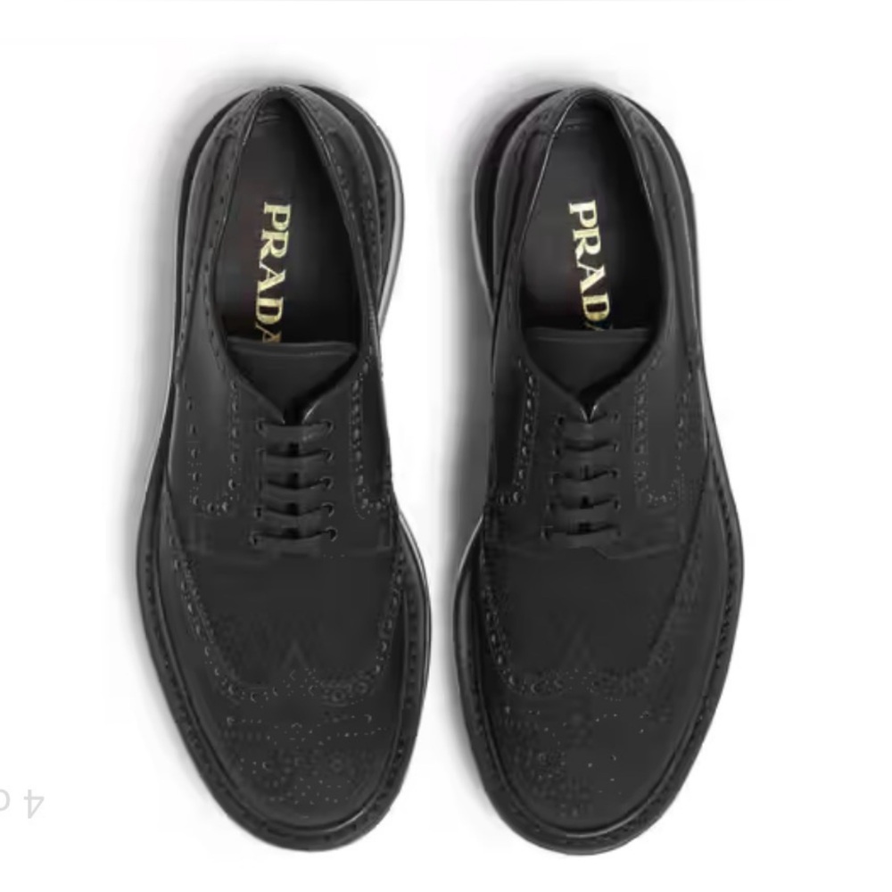 Prada Men's Black Oxford Shoes Size 7 - Picture 5 of 11
